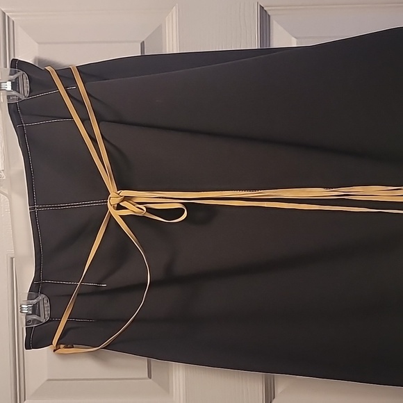 Atelier Paris Black Maxi Skirt with Tan Accents - Picture 2 of 9